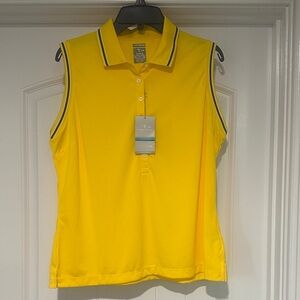 Yellow Sleeveless Golf Polo Top